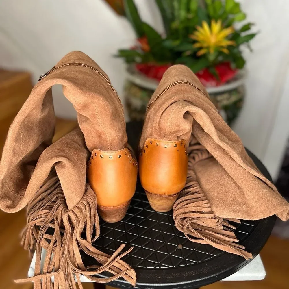 Free People Sage Fringe Over-The-Knee Boots